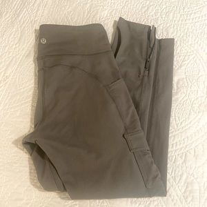 Lululemon cargo leggings. Olive green. Size 6. Excellent condition